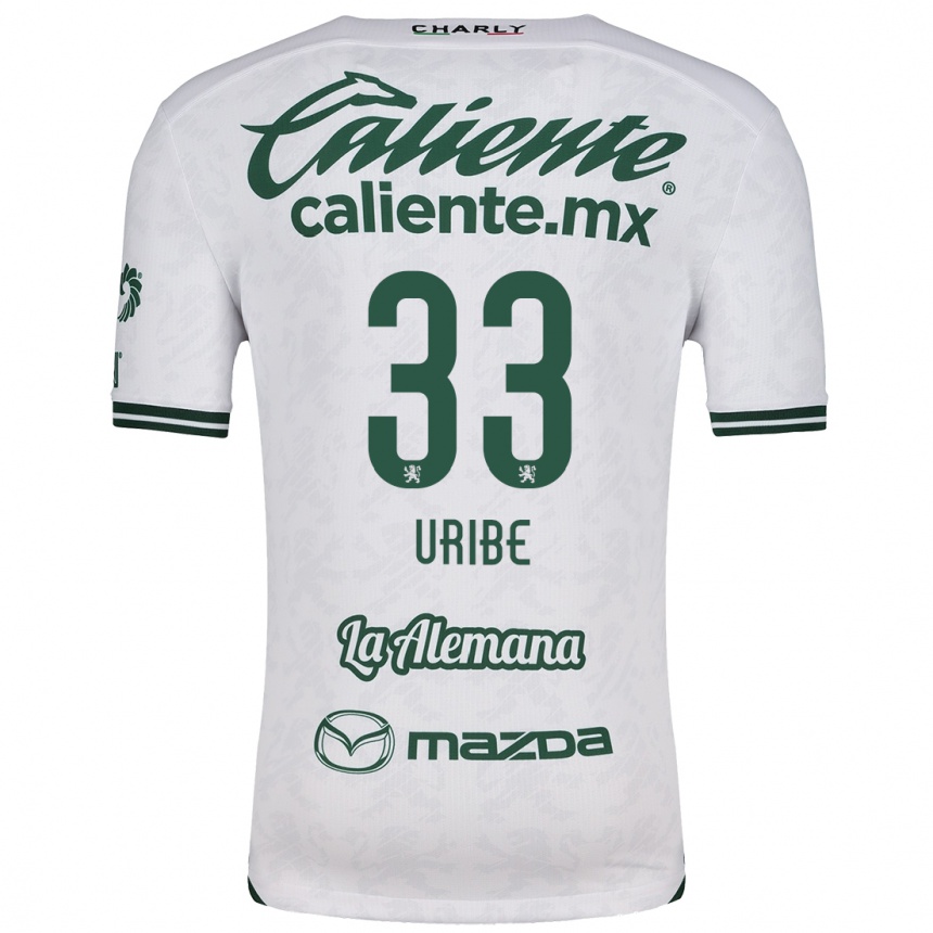 Kids Football Héctor Uribe #33 White Green Away Jersey 2024/25 T-Shirt Canada