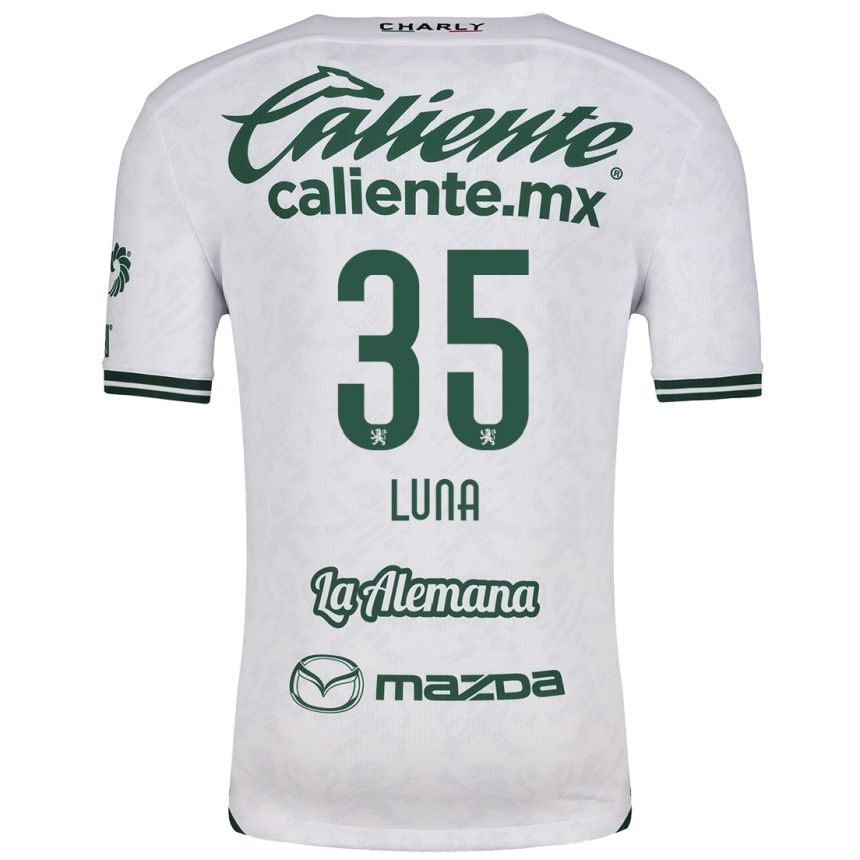 Kids Football Diego Luna #35 White Green Away Jersey 2024/25 T-Shirt Canada