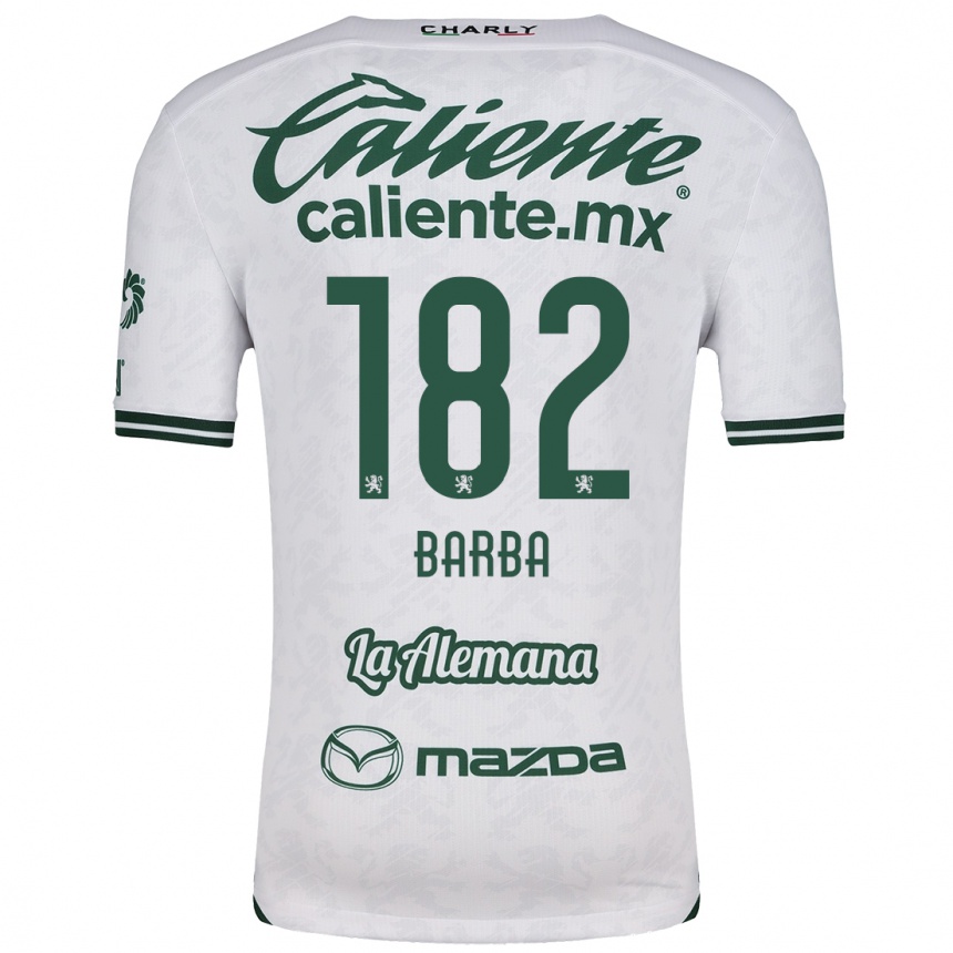 Kids Football Austin Barba #182 White Green Away Jersey 2024/25 T-Shirt Canada