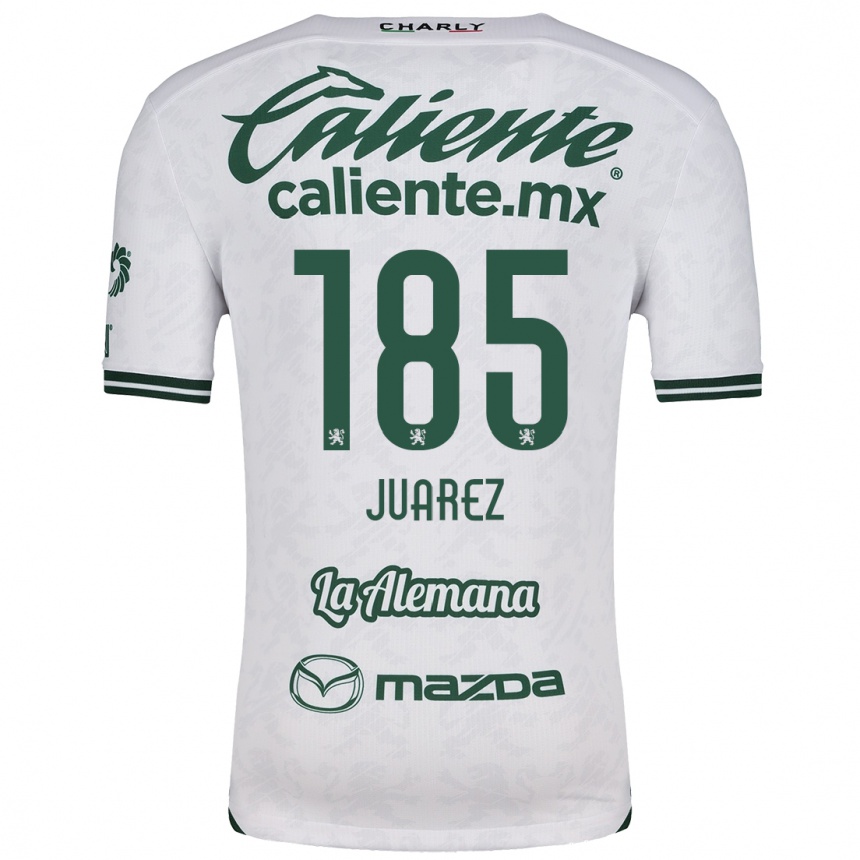 Kids Football Moisés Juárez #185 White Green Away Jersey 2024/25 T-Shirt Canada