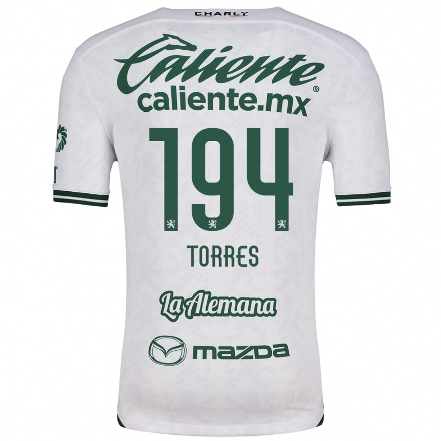 Kids Football Erick Torres #194 White Green Away Jersey 2024/25 T-Shirt Canada