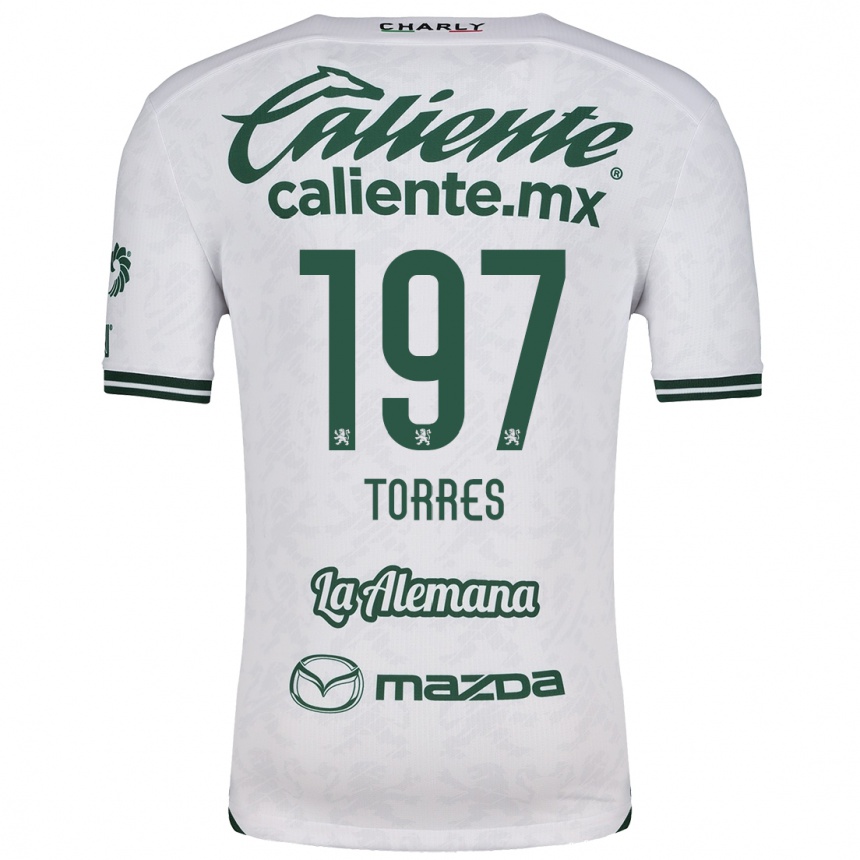 Kids Football Erick Torres #197 White Green Away Jersey 2024/25 T-Shirt Canada