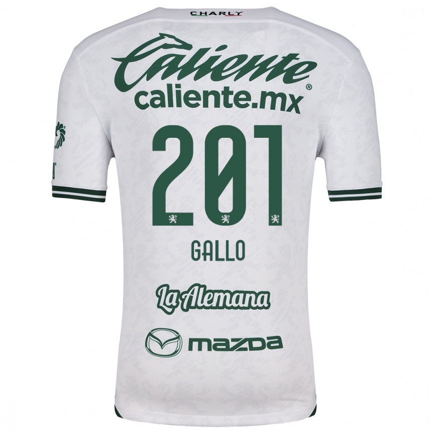 Kids Football Andrés Gallo #201 White Green Away Jersey 2024/25 T-Shirt Canada