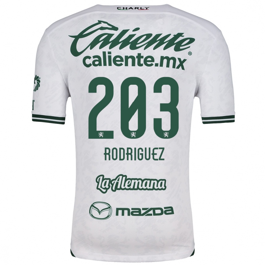 Kids Football César Rodríguez #203 White Green Away Jersey 2024/25 T-Shirt Canada