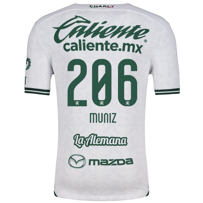 Kids Football Isaác Muñíz #206 White Green Away Jersey 2024/25 T-Shirt Canada