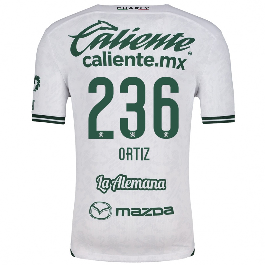 Kids Football Youssef Ortiz #236 White Green Away Jersey 2024/25 T-Shirt Canada