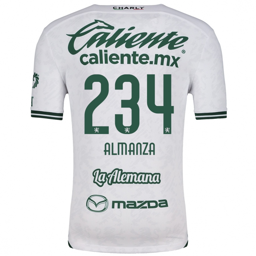 Kids Football Román Almanza #234 White Green Away Jersey 2024/25 T-Shirt Canada