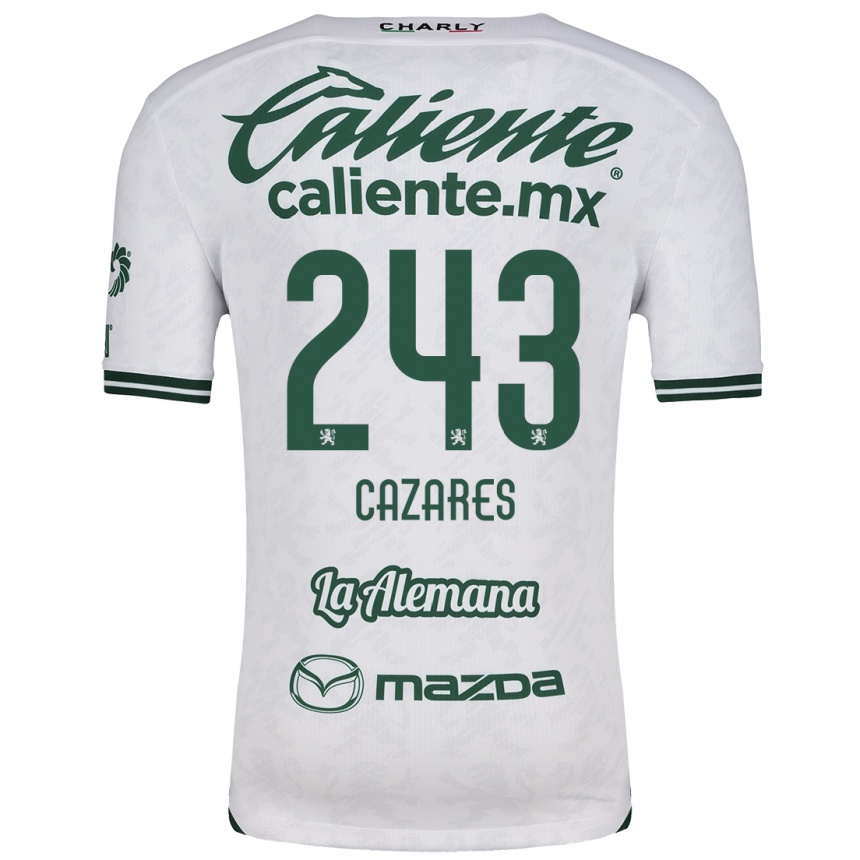 Kids Football Juan Cázares #243 White Green Away Jersey 2024/25 T-Shirt Canada