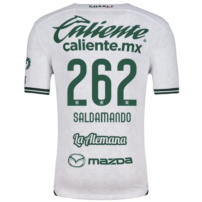 Kids Football José Saldamando #262 White Green Away Jersey 2024/25 T-Shirt Canada