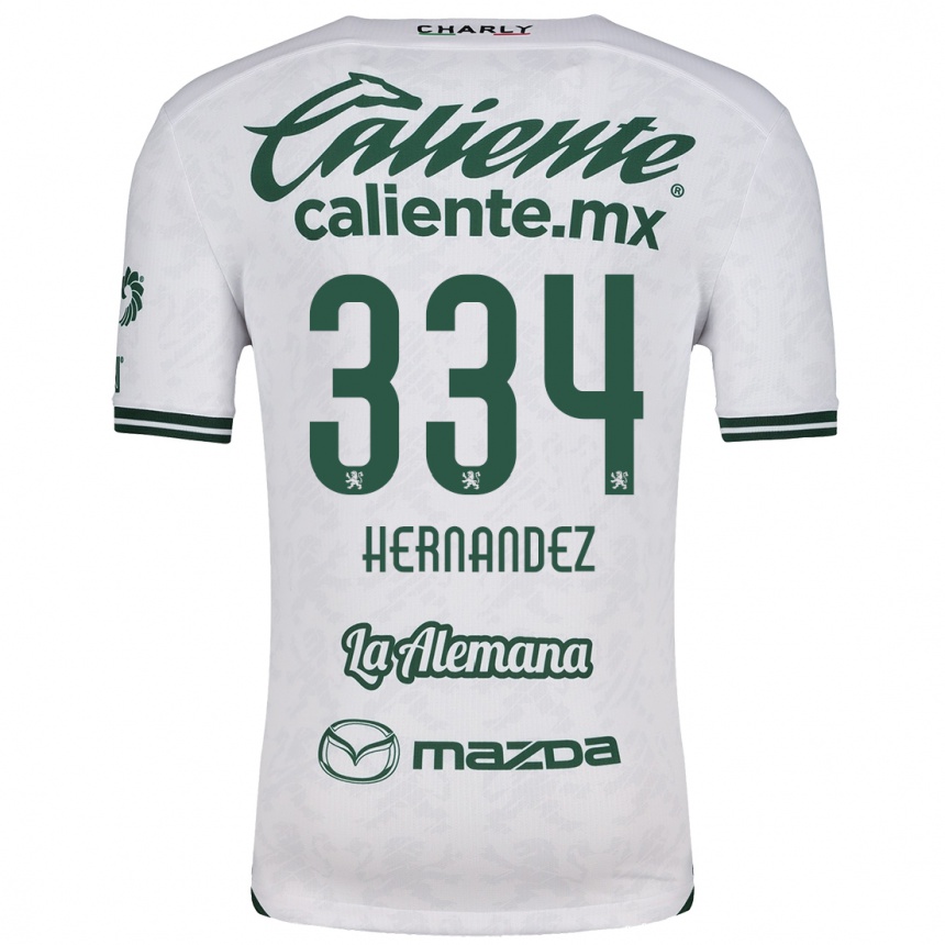 Kids Football Alan Hernández #334 White Green Away Jersey 2024/25 T-Shirt Canada