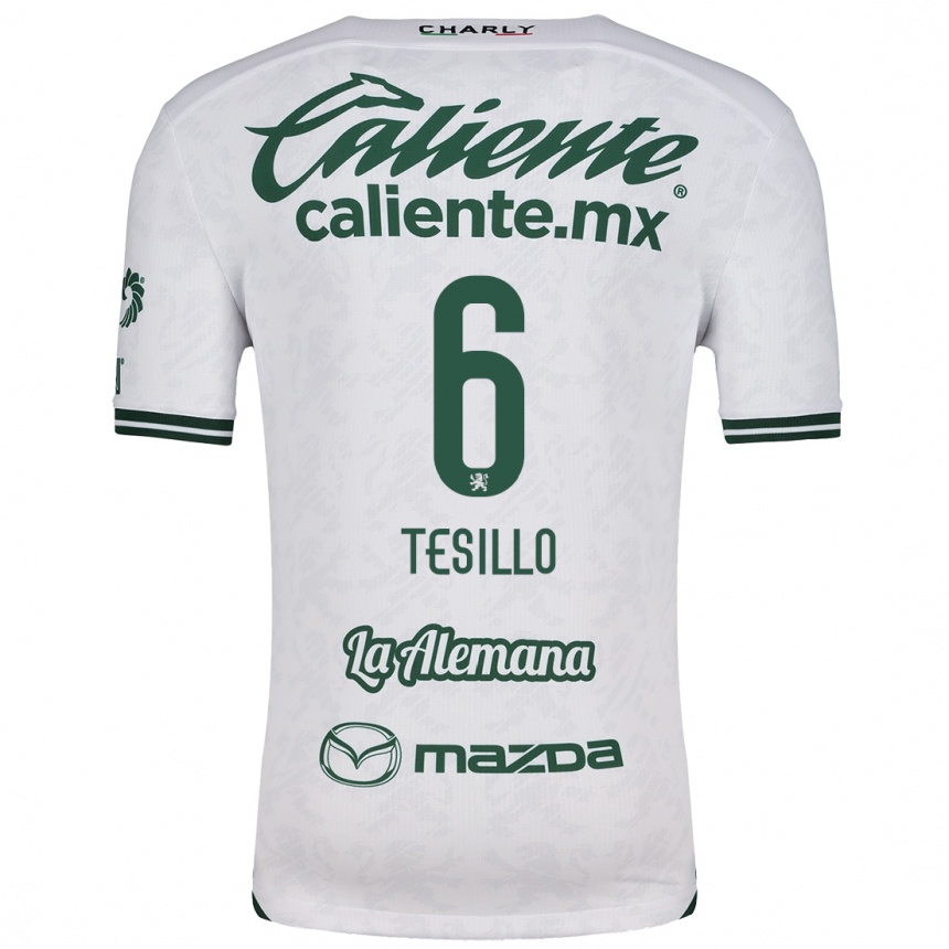 Kids Football William Tesillo #6 White Green Away Jersey 2024/25 T-Shirt Canada