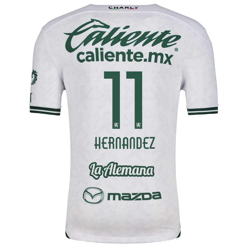 Enfant Football Maillot Elías Hernández #11 Blanc Vert Tenues Extérieur 2024/25 Canada