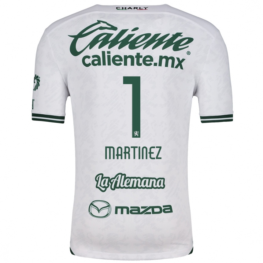 Kids Football Angeles Martínez #1 White Green Away Jersey 2024/25 T-Shirt Canada