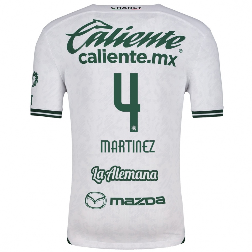 Kids Football Mitzi Martínez #4 White Green Away Jersey 2024/25 T-Shirt Canada