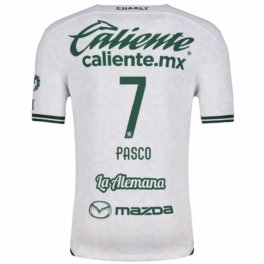 Kids Football Madeleine Pasco #7 White Green Away Jersey 2024/25 T-Shirt Canada