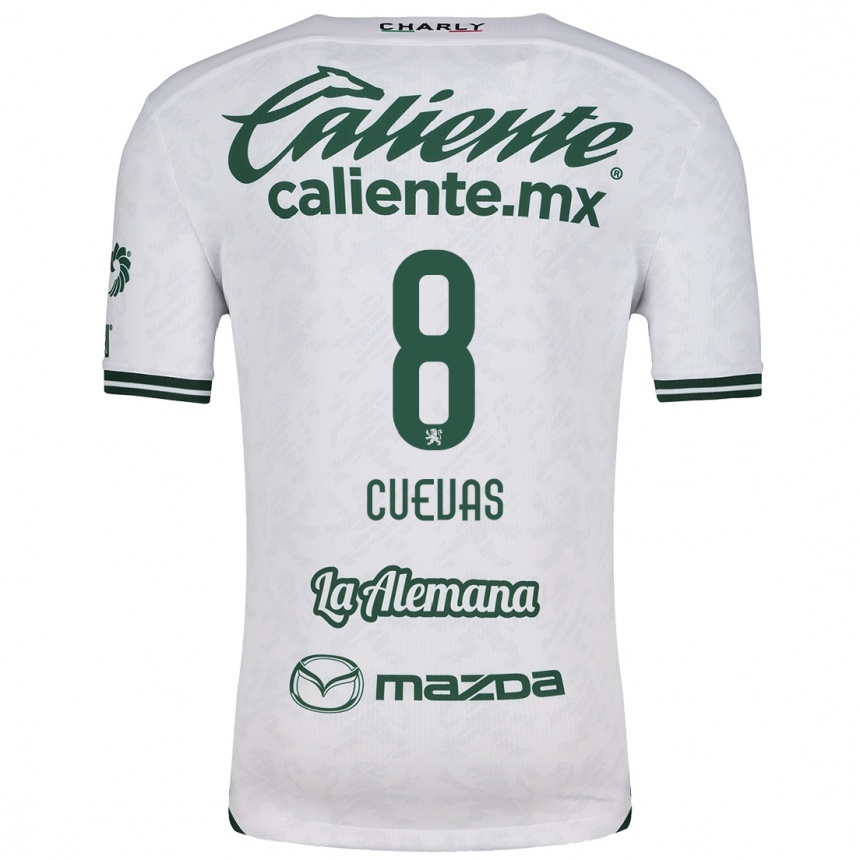 Kids Football Lucero Cuevas #8 White Green Away Jersey 2024/25 T-Shirt Canada