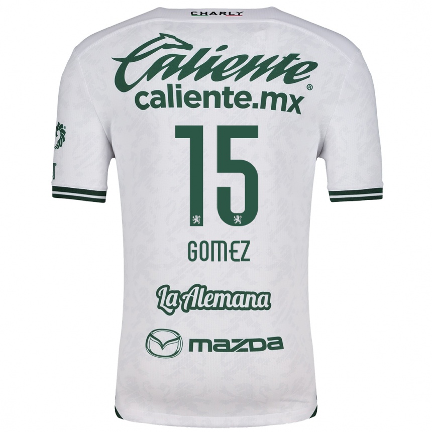 Kids Football Paulina Gómez #15 White Green Away Jersey 2024/25 T-Shirt Canada