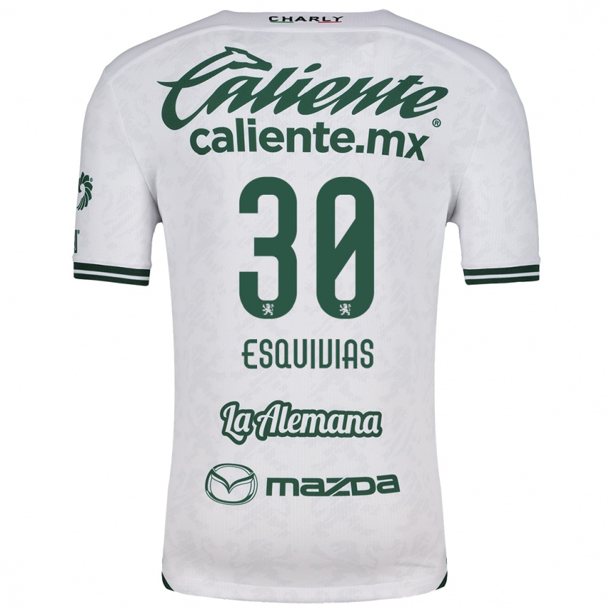 Enfant Football Maillot Isabela Esquivias #30 Blanc Vert Tenues Extérieur 2024/25 Canada