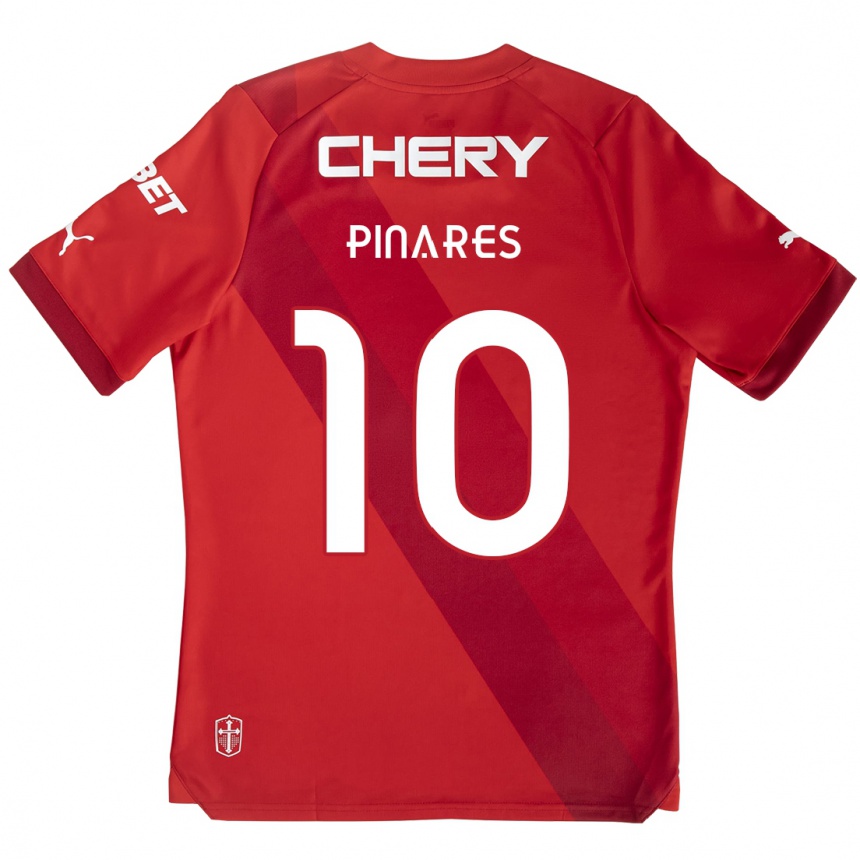 Kids Football César Pinares #10 Red White Away Jersey 2024/25 T-Shirt Canada