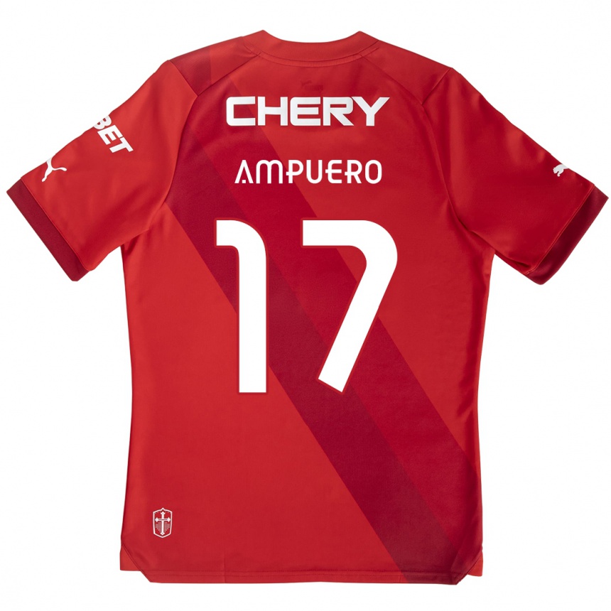 Kids Football Branco Ampuero #17 Red White Away Jersey 2024/25 T-Shirt Canada