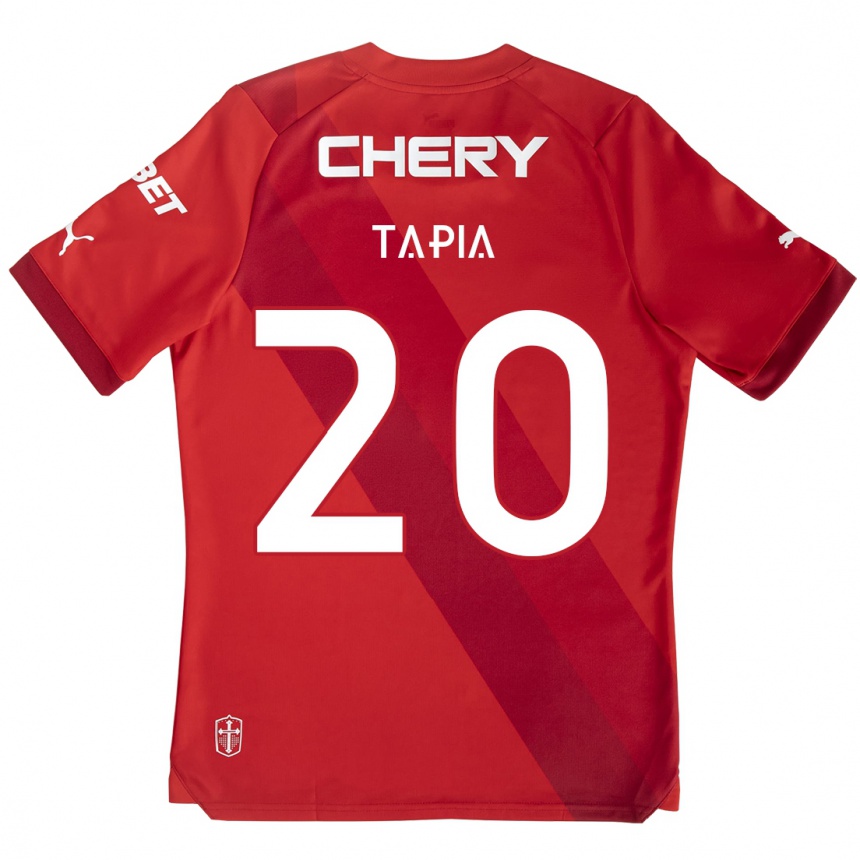 Kids Football Gonzalo Tapia #20 Red White Away Jersey 2024/25 T-Shirt Canada