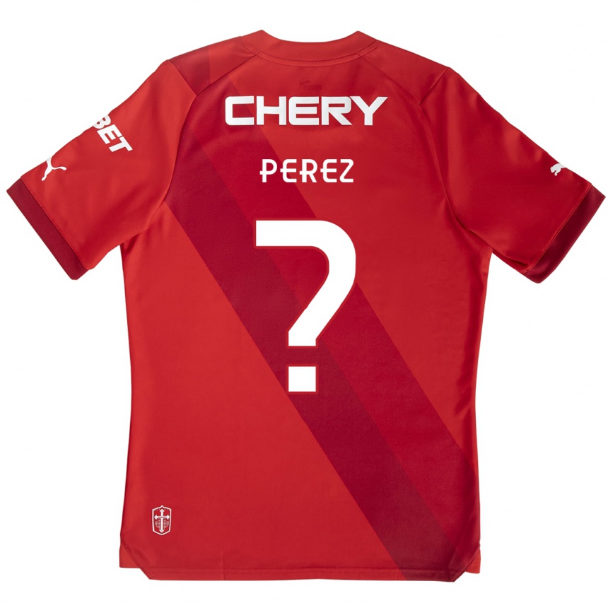 Enfant Football Maillot Ignacio Pérez #0 Rouge Blanc Tenues Extérieur 2024/25 Canada