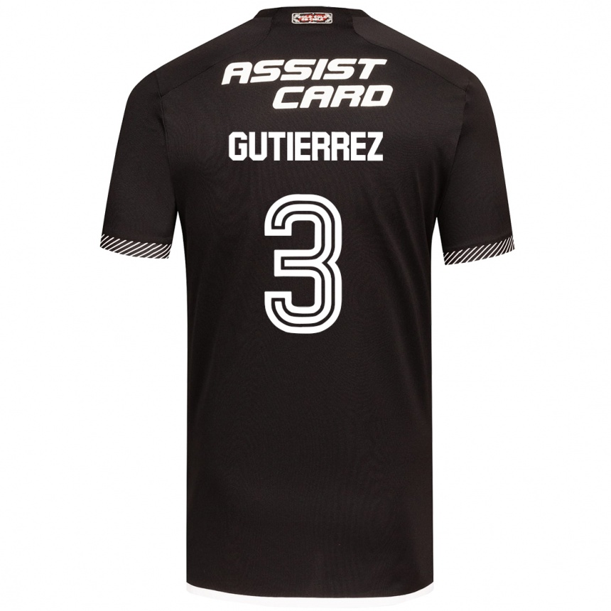 Kids Football Daniel Gutiérrez #3 Black White Away Jersey 2024/25 T-Shirt Canada