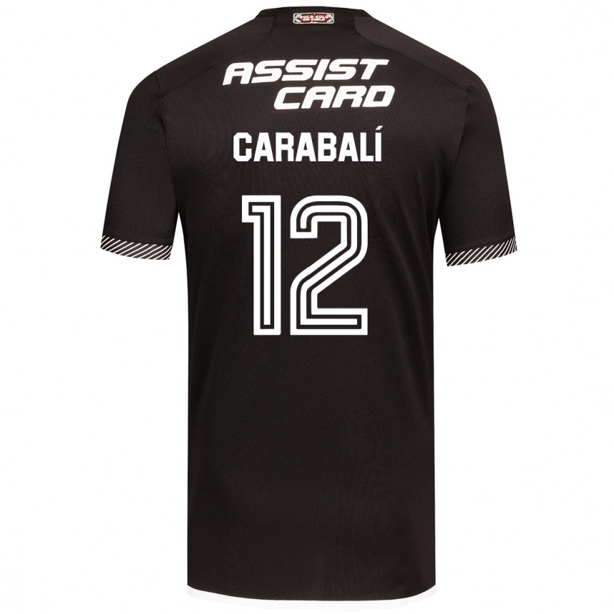 Enfant Football Maillot Omar Carabalí #12 Noir Blanc Tenues Extérieur 2024/25 Canada