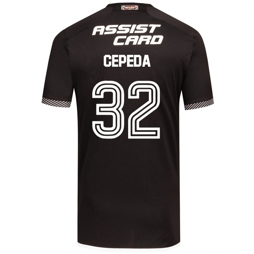 Kids Football Lucas Cepeda #32 Black White Away Jersey 2024/25 T-Shirt Canada