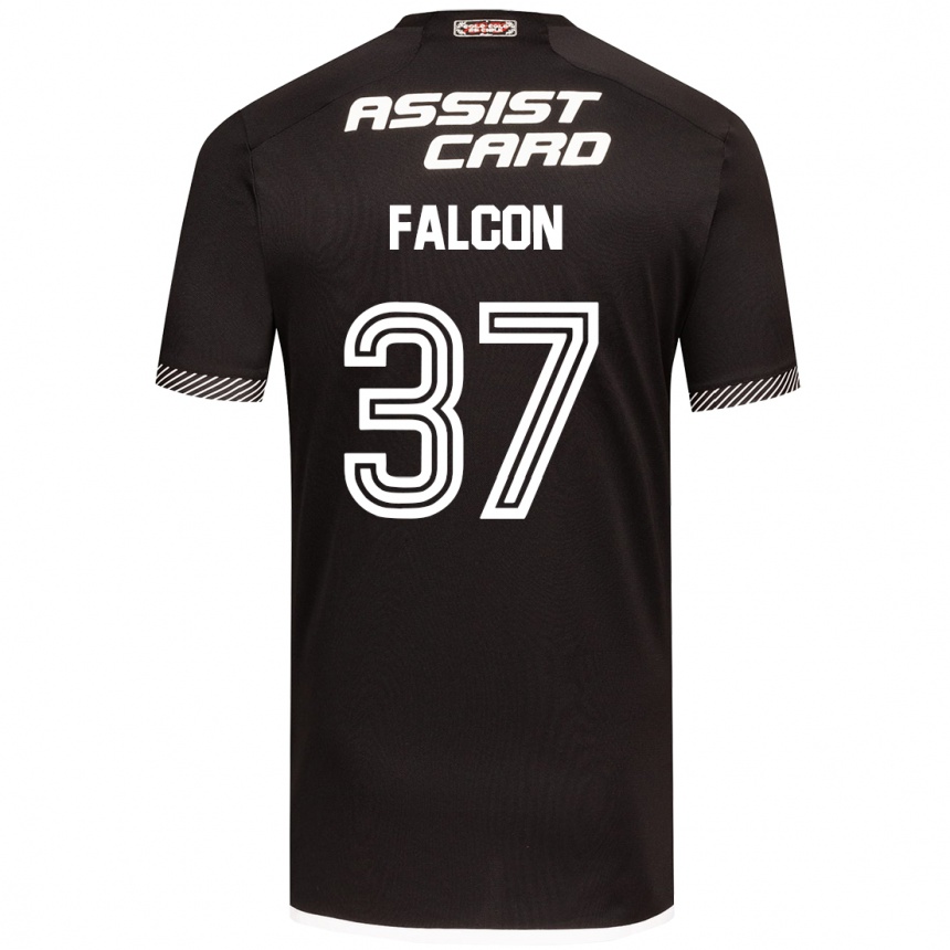 Kids Football Maximiliano Falcón #37 Black White Away Jersey 2024/25 T-Shirt Canada