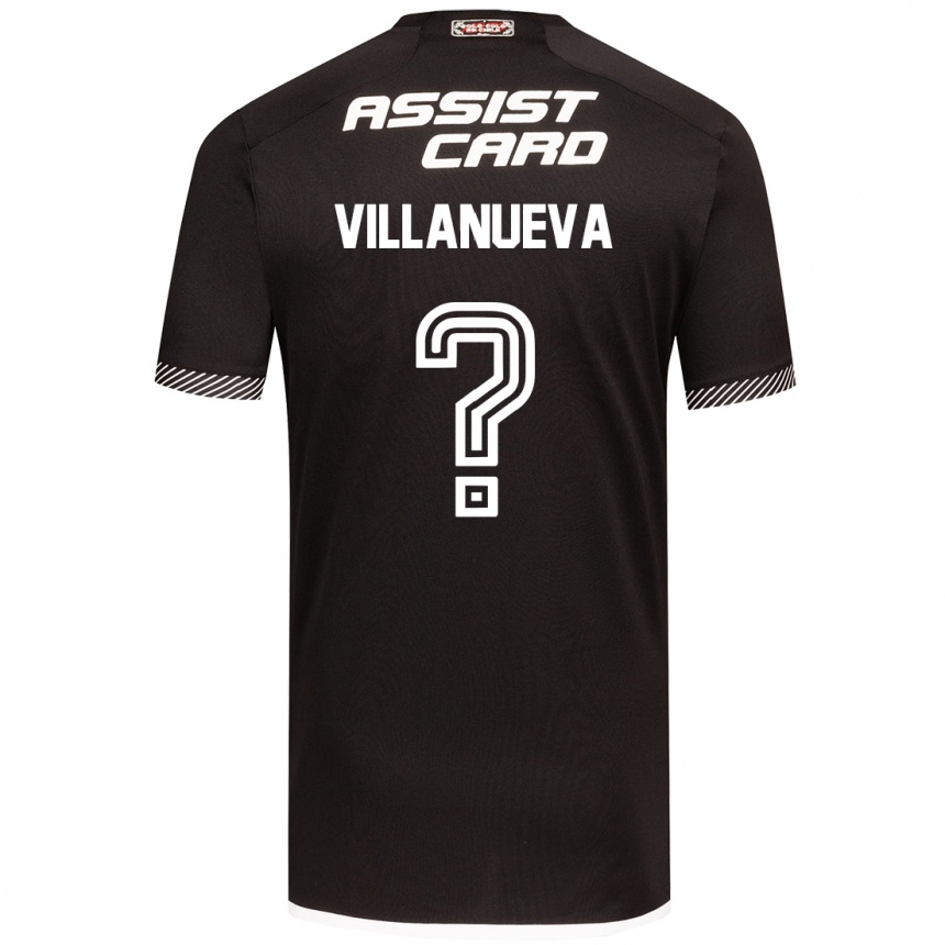 Enfant Football Maillot Eduardo Villanueva #0 Noir Blanc Tenues Extérieur 2024/25 Canada