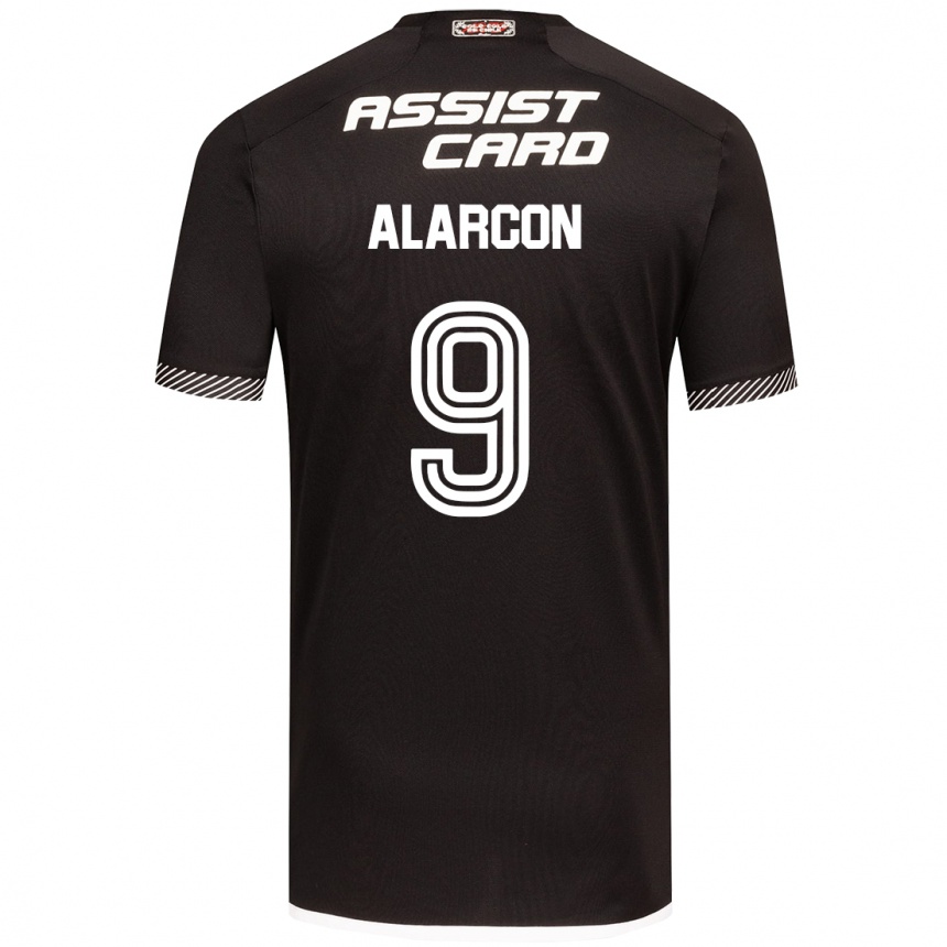 Kids Football Cristian Alarcón #9 Black White Away Jersey 2024/25 T-Shirt Canada