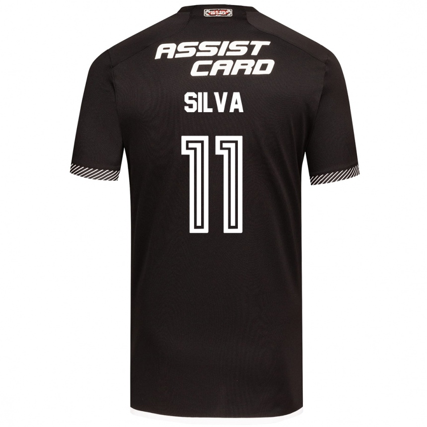 Kids Football Martín Silva #11 Black White Away Jersey 2024/25 T-Shirt Canada