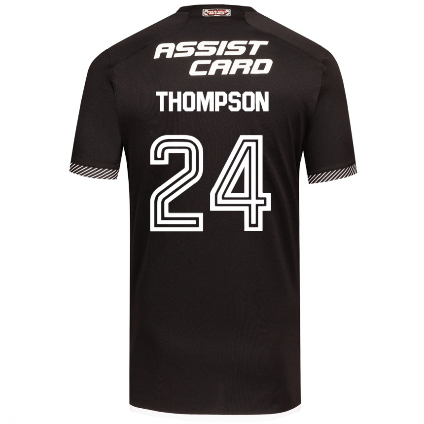 Enfant Football Maillot Jordhy Thompson #24 Noir Blanc Tenues Extérieur 2024/25 Canada