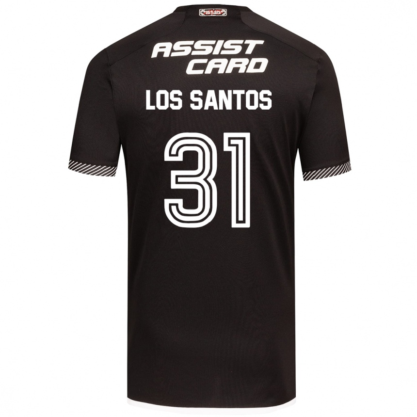 Kids Football Matías De Los Santos #31 Black White Away Jersey 2024/25 T-Shirt Canada