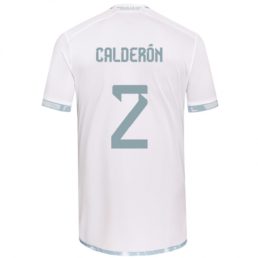 Enfant Football Maillot Franco Calderón #2 Blanc Gris Tenues Extérieur 2024/25 Canada