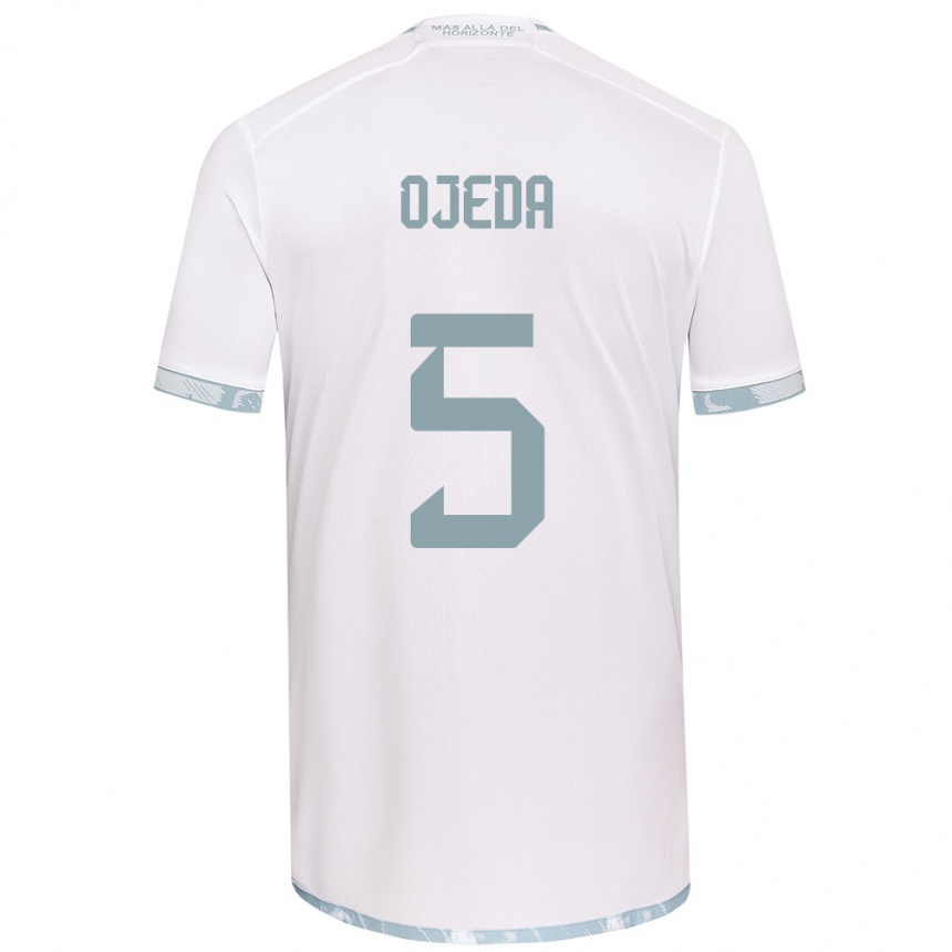 Enfant Football Maillot Emmanuel Ojeda #5 Blanc Gris Tenues Extérieur 2024/25 Canada