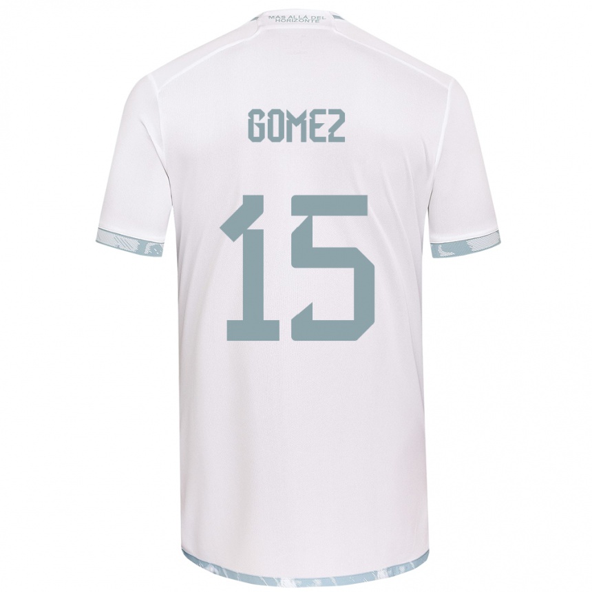 Kids Football Juan Pablo Gómez #15 White Grey Away Jersey 2024/25 T-Shirt Canada