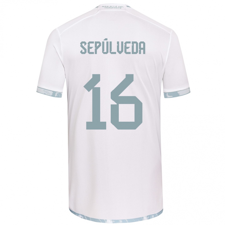 Enfant Football Maillot Matías Sepúlveda #16 Blanc Gris Tenues Extérieur 2024/25 Canada