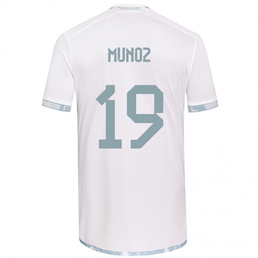 Enfant Football Maillot Cristóbal Muñoz #19 Blanc Gris Tenues Extérieur 2024/25 Canada