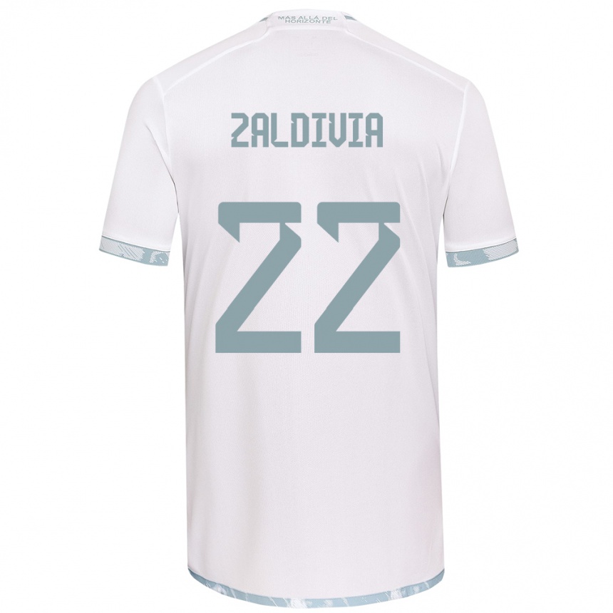 Kids Football Matías Zaldivia #22 White Grey Away Jersey 2024/25 T-Shirt Canada