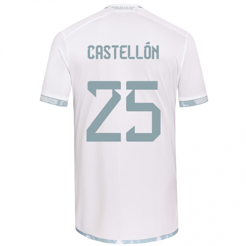 Kids Football Gabriel Castellón #25 White Grey Away Jersey 2024/25 T-Shirt Canada