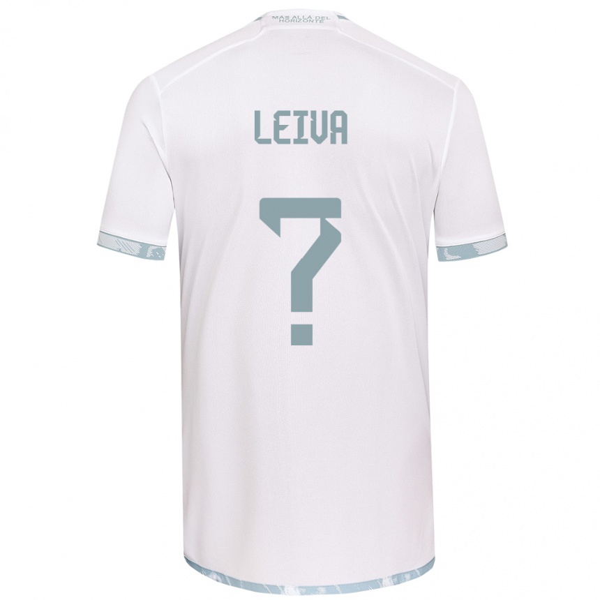 Kids Football Sergio Leiva #0 White Grey Away Jersey 2024/25 T-Shirt Canada