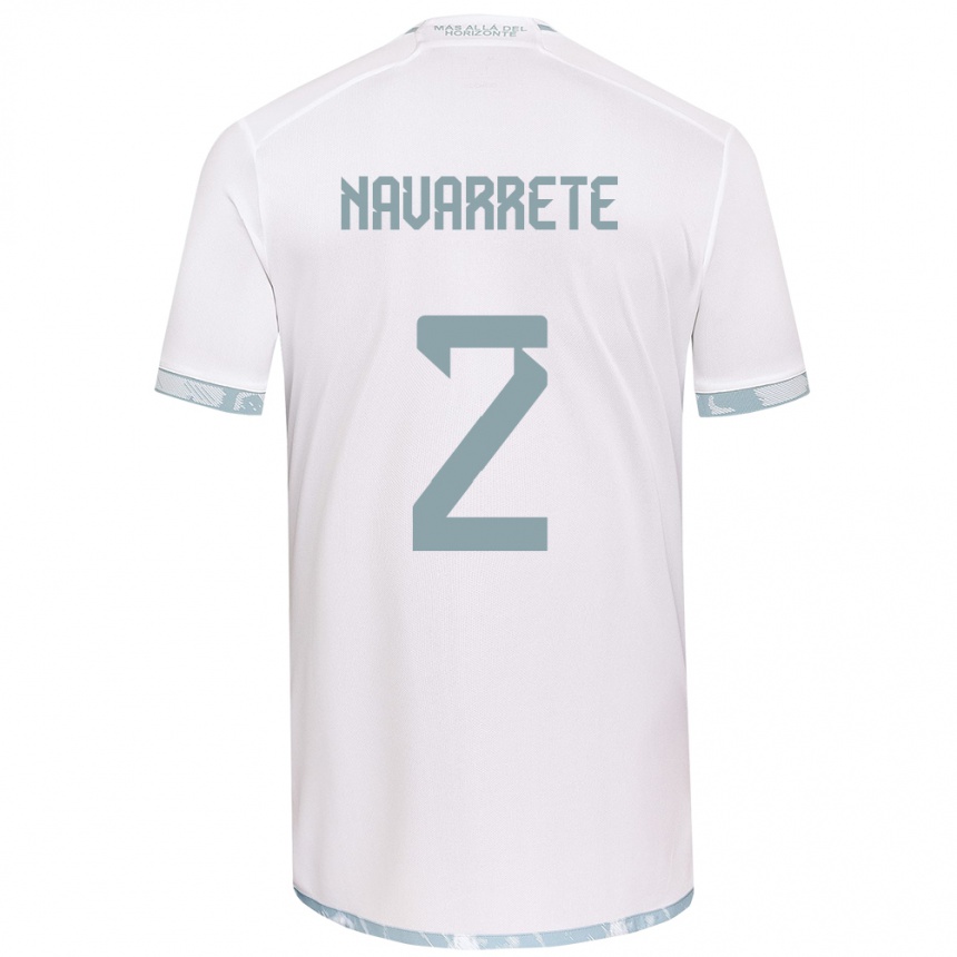 Kids Football Daniel Navarrete #2 White Grey Away Jersey 2024/25 T-Shirt Canada