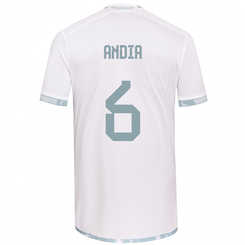 Kids Football Yonathan Andía #6 White Grey Away Jersey 2024/25 T-Shirt Canada