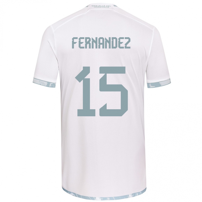 Enfant Football Maillot Vicente Fernández #15 Blanc Gris Tenues Extérieur 2024/25 Canada