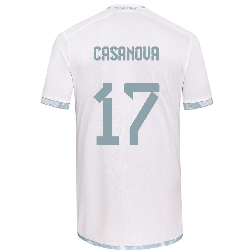 Enfant Football Maillot Luis Casanova #17 Blanc Gris Tenues Extérieur 2024/25 Canada