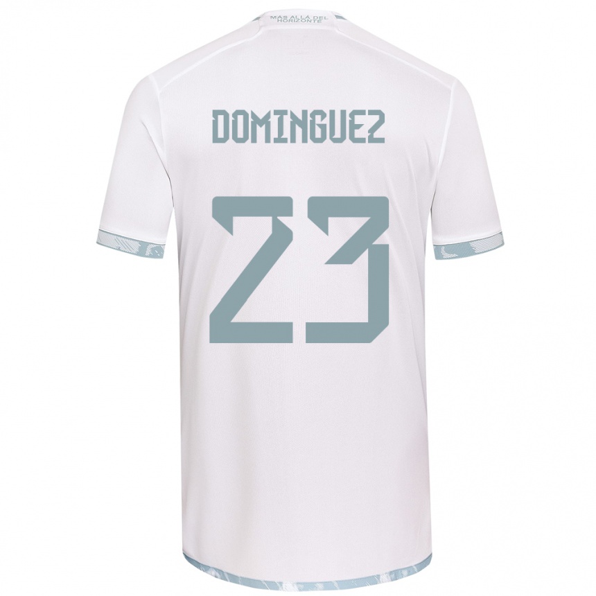 Kids Football Nery Domínguez #23 White Grey Away Jersey 2024/25 T-Shirt Canada