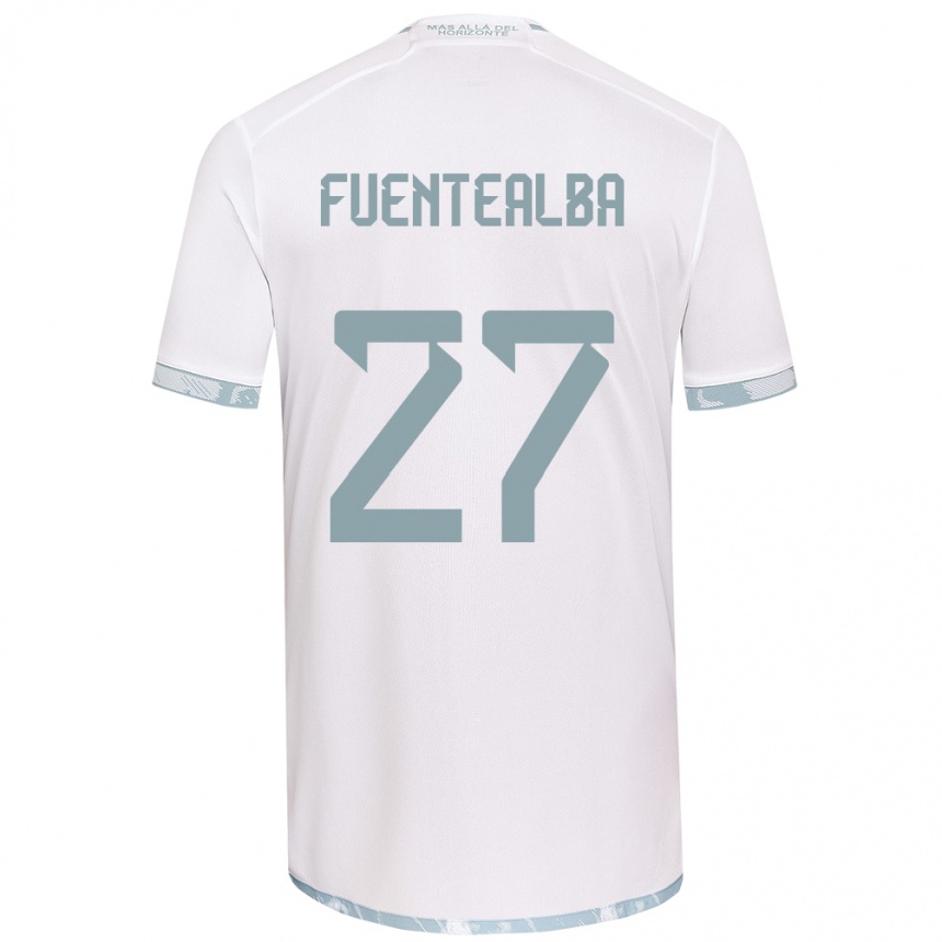 Kids Football Jeison Fuentealba #27 White Grey Away Jersey 2024/25 T-Shirt Canada