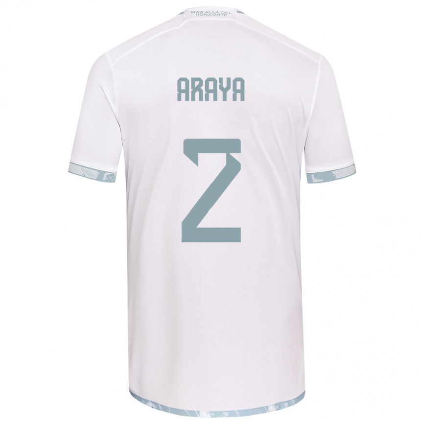 Enfant Football Maillot Fernanda Araya #2 Blanc Gris Tenues Extérieur 2024/25 Canada